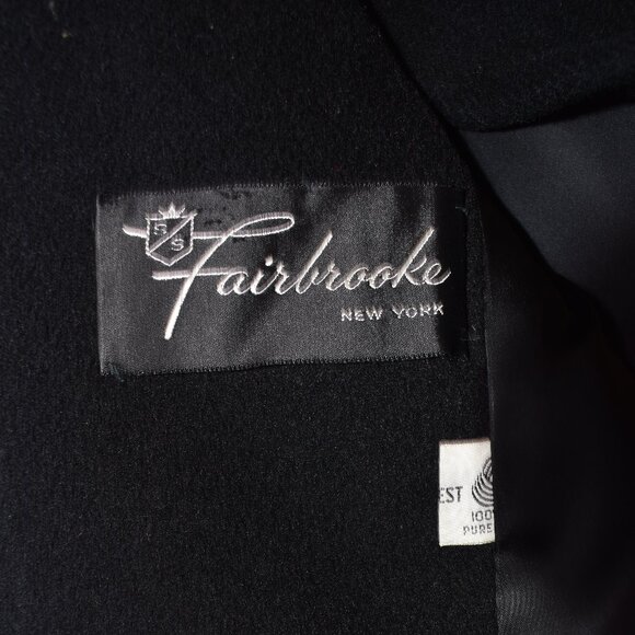 Rare Vintage Fairbrooke Wool Black Cloak Cape Coat Long Swing Style - Picture 5 of 12
